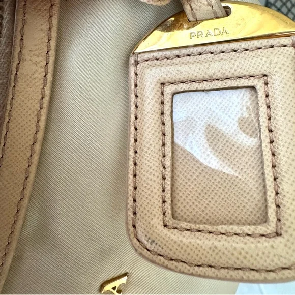 PRADA Tessuto Nylon Crossbody Beige Shoulder Bag - Picture 14 of 16